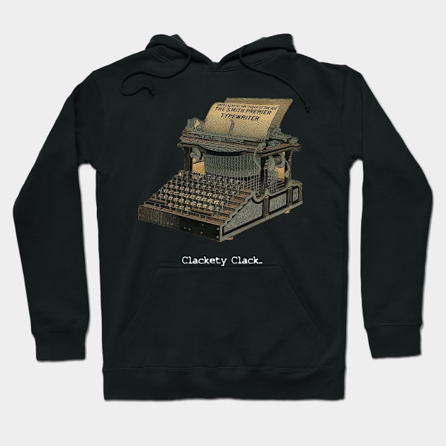 Clackety Clack! Antique Typewriter Hoodie by Pixelchicken